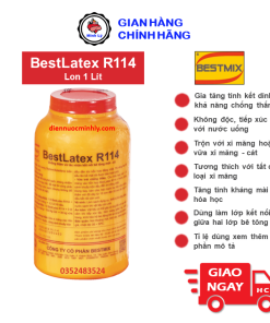 Lon 1 Lít Phụ Gia Chống Thấm BestLatex R114 Và Tác Nhân Kết Nối Cho Vữa và Bê Tông
