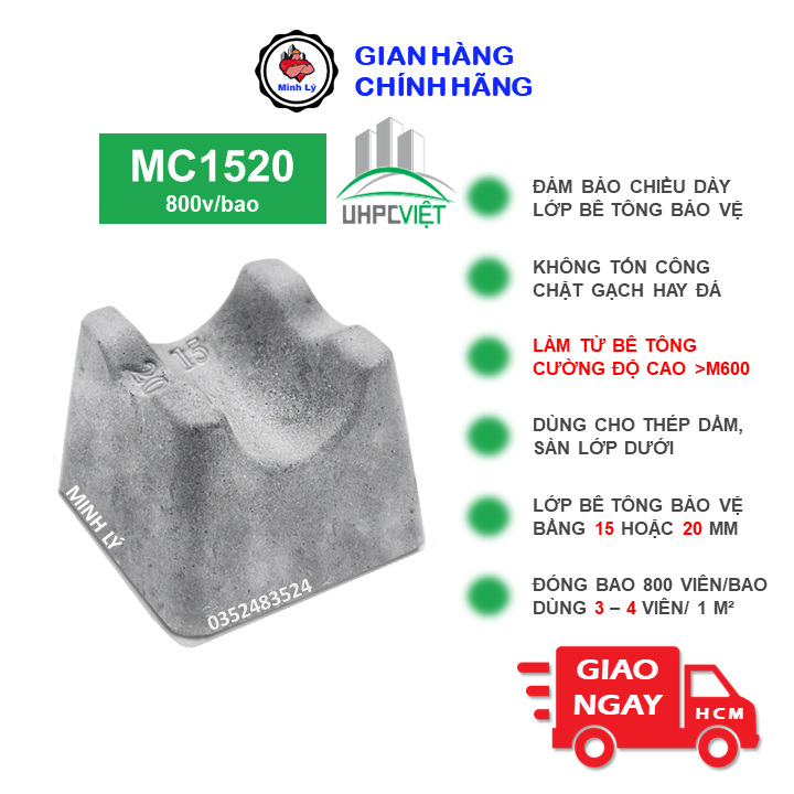 Viên Kê Bê Tông UHPC MC1520 (800v) Cường Độ Cao