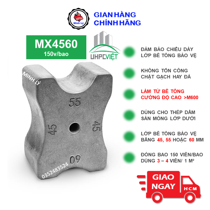 Viên Kê Bê Tông UHPC MX4560 (150v) Cường Độ Cao