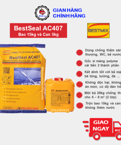 Bộ 20kg BestSeal AC407 Vữa Chống Thấm WC Sân Thượng Tầng Hầm