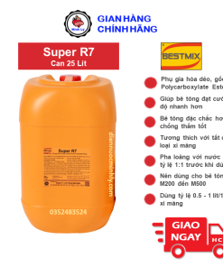 Can 25L Phụ Gia Siêu Dẻo Super R7 Tăng Cường Độ Cho Bê Tông