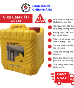 Can 5L Phụ Gia Chống Thấm Sika Latex TH Và Tác Nhân Kết Nối Cho Vữa và Bê Tông