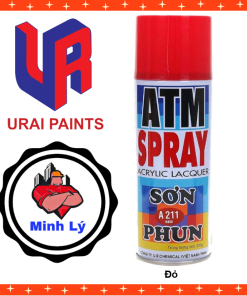 Sơn Phun Màu Đỏ A211 ATM Spray Cao Cấp (400ml/chai)